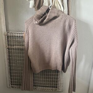 SO Women's Taupe Cowl Neck Sweater